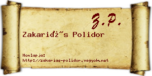 Zakariás Polidor névjegykártya